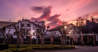 Large family office property at sunset